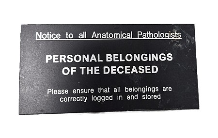 Personal Belongings (Small Metal Sign)